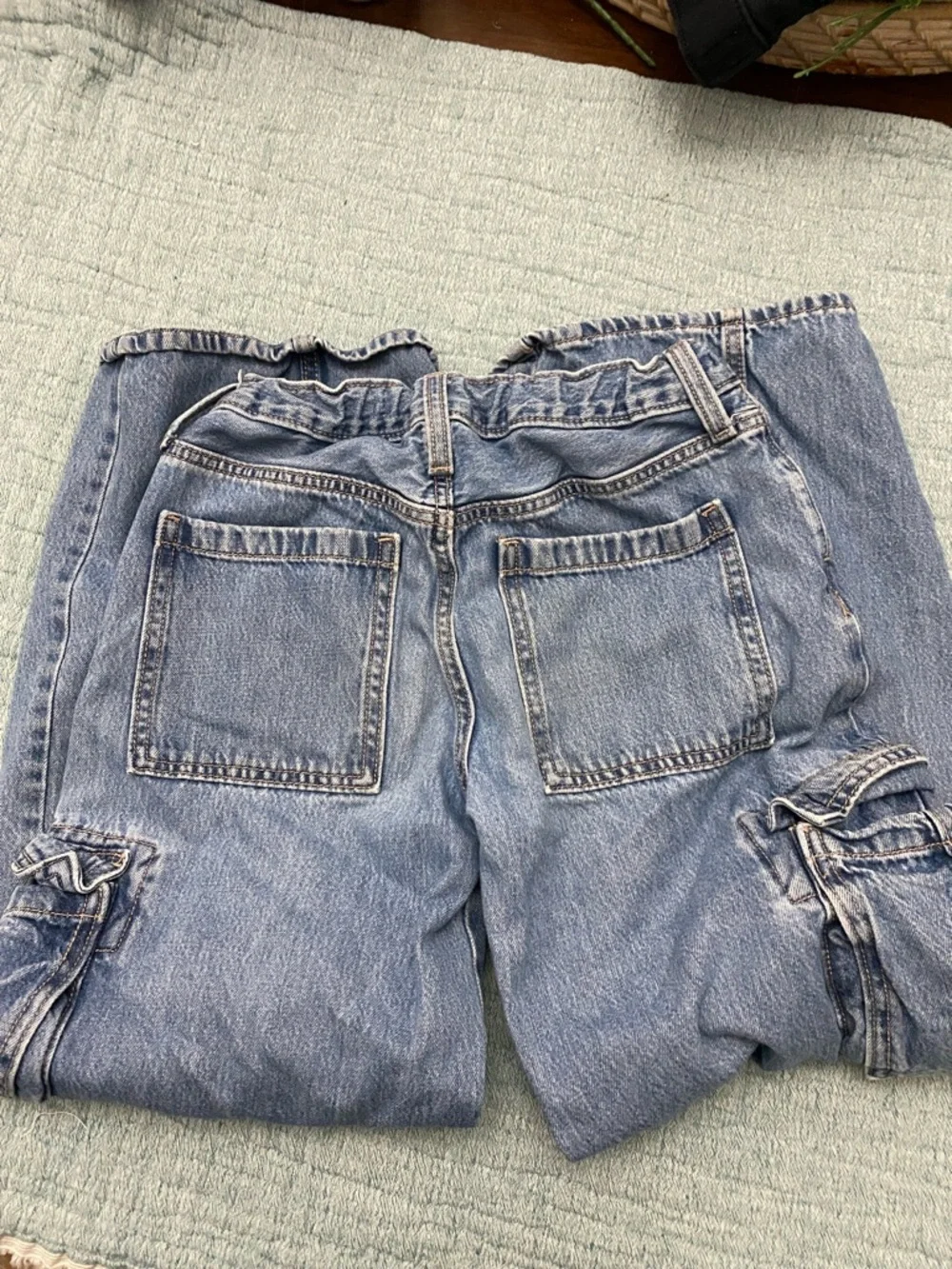 Girls size 12 Two Pairs- Old Navy Light Blue Relaxed Cargo Jeans Art Class Cargo
